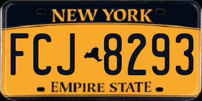 NY license plate FCJ8293