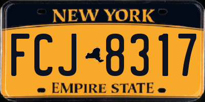 NY license plate FCJ8317