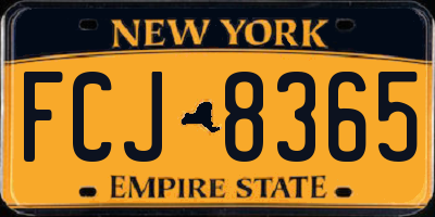 NY license plate FCJ8365