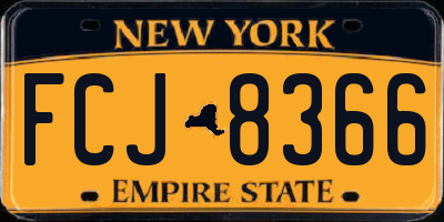 NY license plate FCJ8366