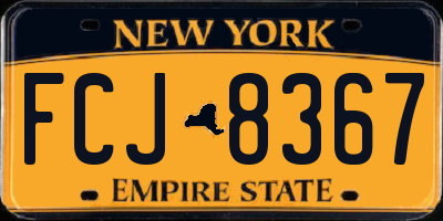 NY license plate FCJ8367