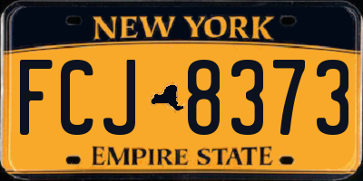 NY license plate FCJ8373
