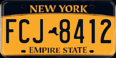NY license plate FCJ8412