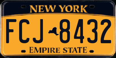 NY license plate FCJ8432