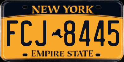 NY license plate FCJ8445
