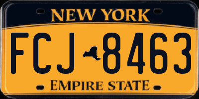 NY license plate FCJ8463