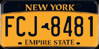 NY license plate FCJ8481