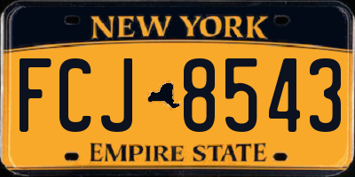 NY license plate FCJ8543
