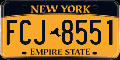 NY license plate FCJ8551