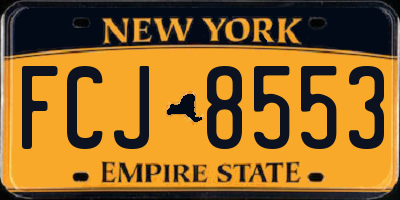NY license plate FCJ8553