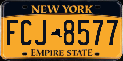 NY license plate FCJ8577