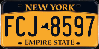 NY license plate FCJ8597