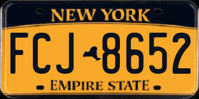 NY license plate FCJ8652
