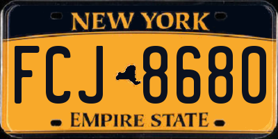 NY license plate FCJ8680