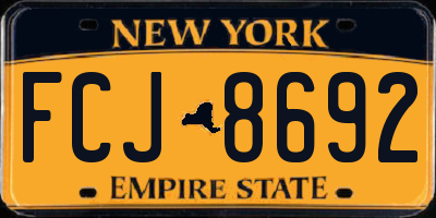 NY license plate FCJ8692