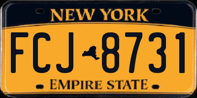 NY license plate FCJ8731