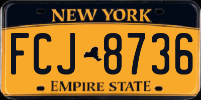 NY license plate FCJ8736