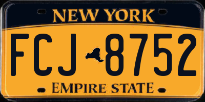 NY license plate FCJ8752