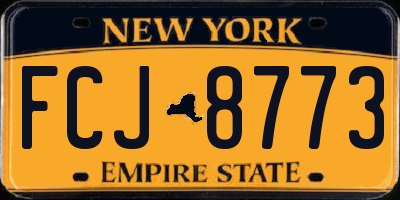 NY license plate FCJ8773