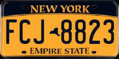NY license plate FCJ8823