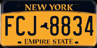 NY license plate FCJ8834