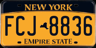 NY license plate FCJ8836