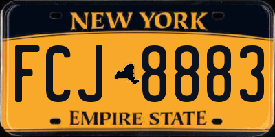 NY license plate FCJ8883