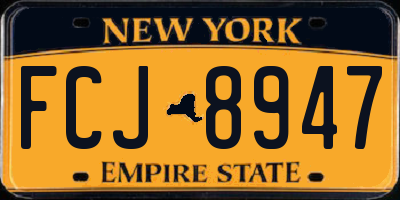NY license plate FCJ8947