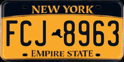 NY license plate FCJ8963