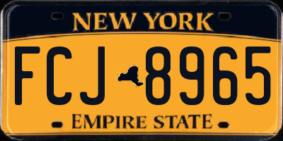 NY license plate FCJ8965
