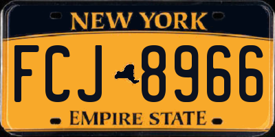 NY license plate FCJ8966