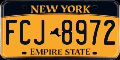 NY license plate FCJ8972