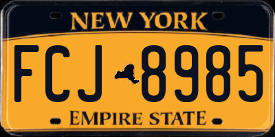NY license plate FCJ8985