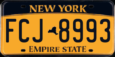 NY license plate FCJ8993