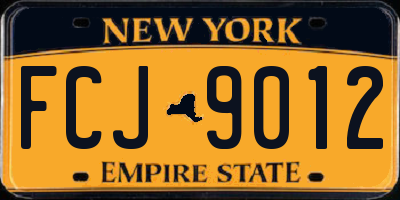 NY license plate FCJ9012