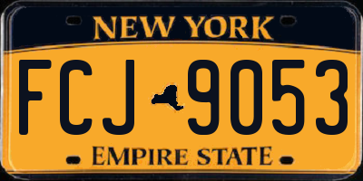 NY license plate FCJ9053