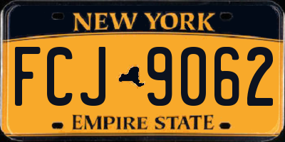 NY license plate FCJ9062