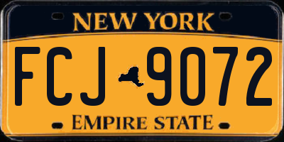 NY license plate FCJ9072