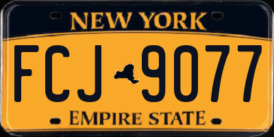 NY license plate FCJ9077