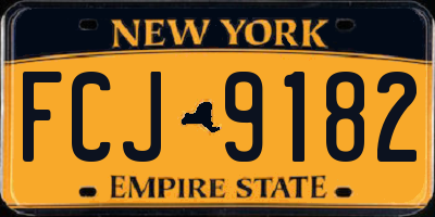 NY license plate FCJ9182