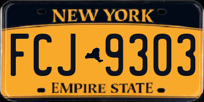 NY license plate FCJ9303