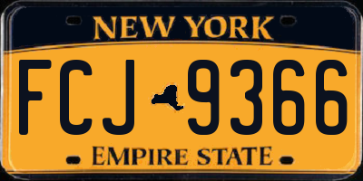 NY license plate FCJ9366