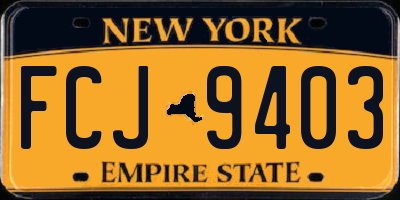 NY license plate FCJ9403