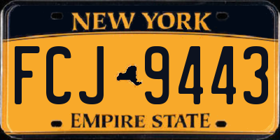 NY license plate FCJ9443