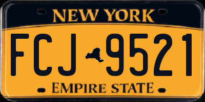 NY license plate FCJ9521