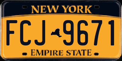NY license plate FCJ9671