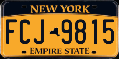 NY license plate FCJ9815