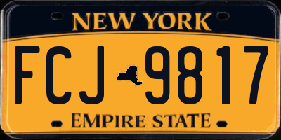 NY license plate FCJ9817