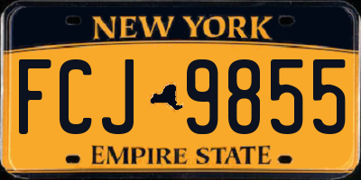 NY license plate FCJ9855