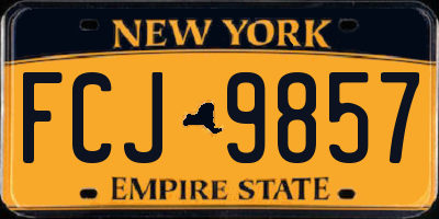 NY license plate FCJ9857